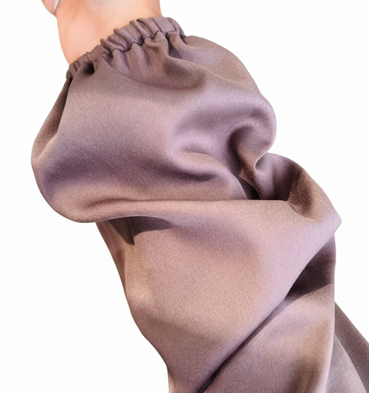 Crepe Solid Abaya With Hijab