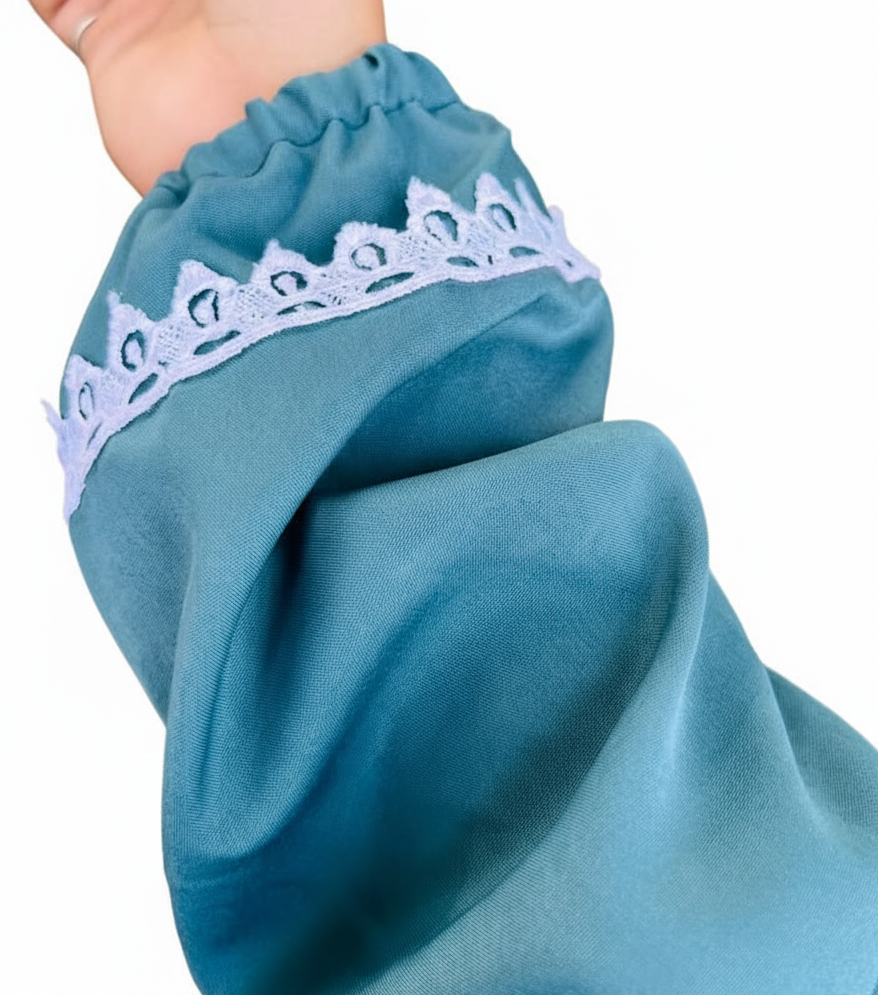 Crepe Solid Abaya With Hijab