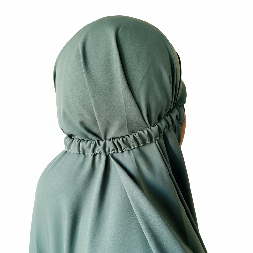 Crepe Solid Abaya With Hijab