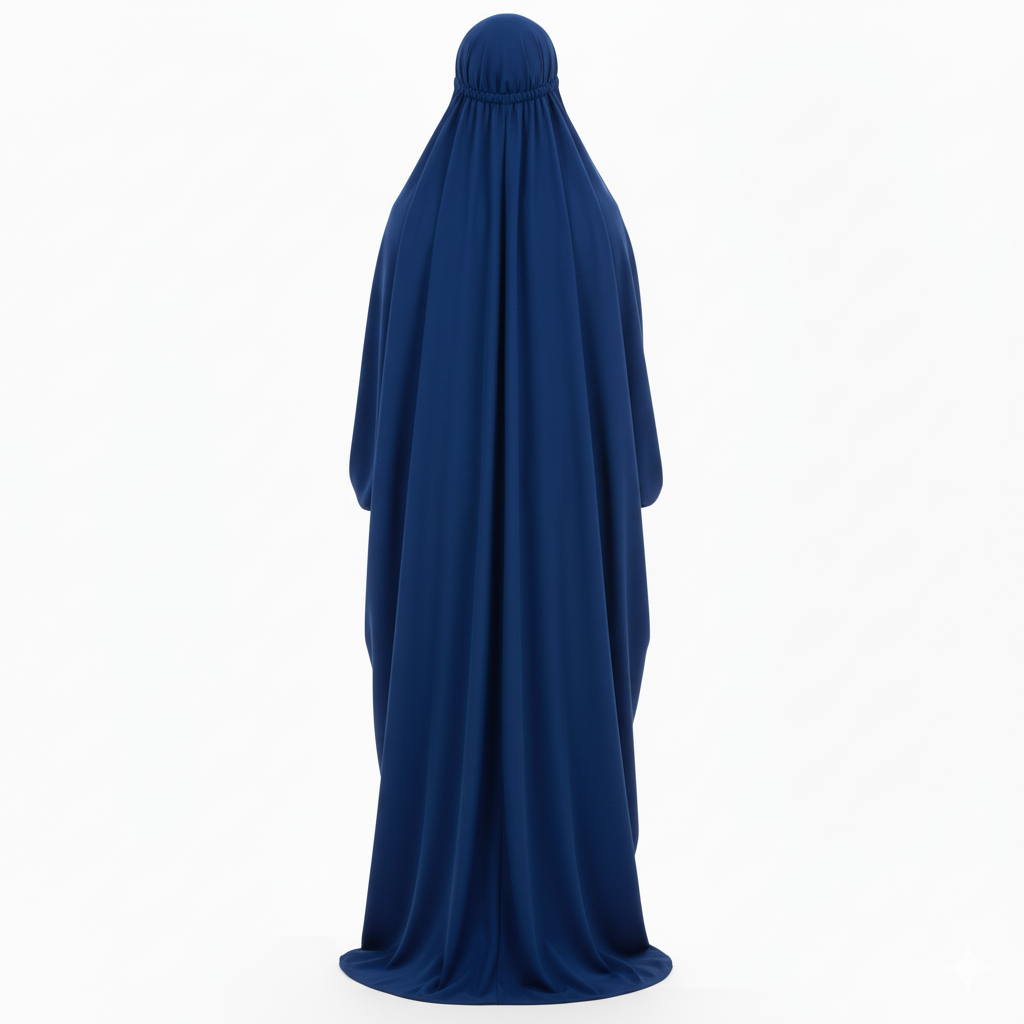 Crepe Solid Abaya With Hijab