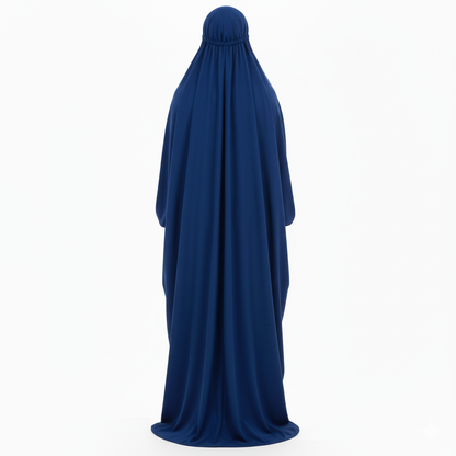 Crepe Solid Abaya With Hijab