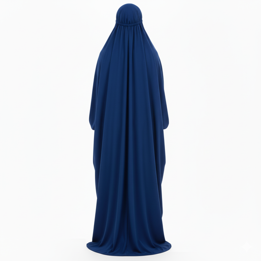 Crepe Solid Abaya With Hijab