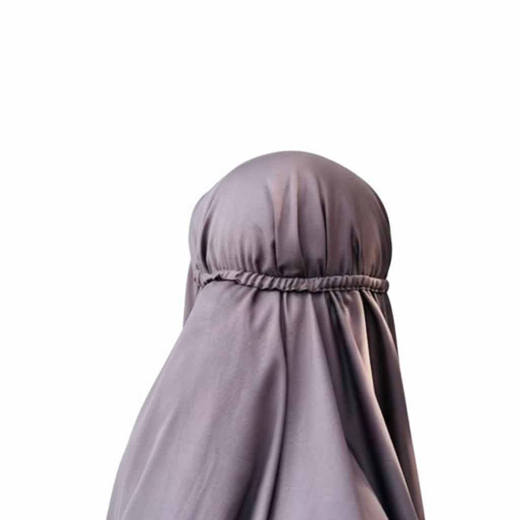 Crepe Solid Abaya With Hijab