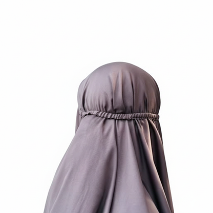 Crepe Solid Abaya With Hijab