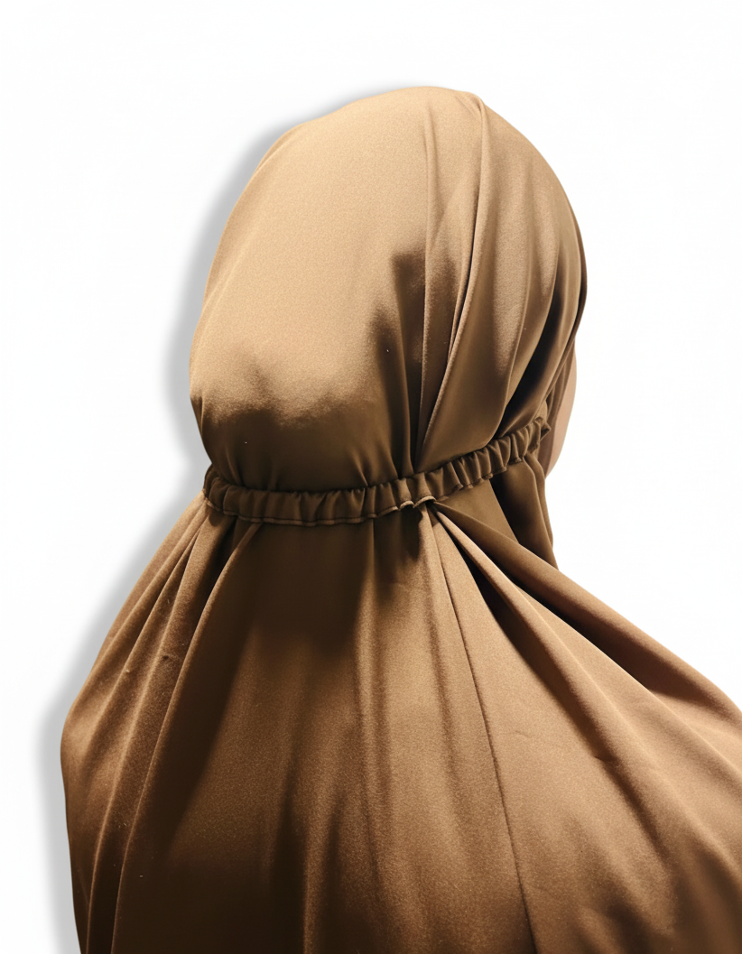 Crepe Solid Abaya With Hijab