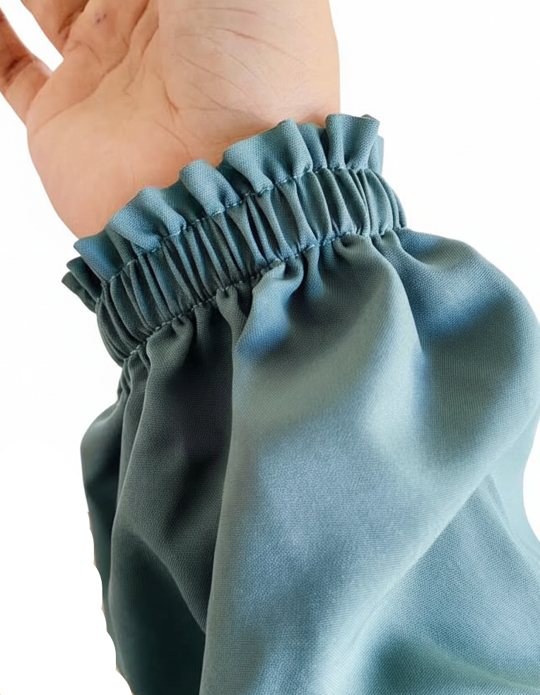 Crepe Solid Abaya With Hijab