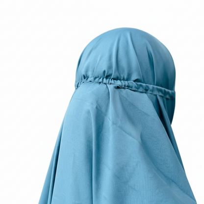 Crepe Solid Abaya With Hijab